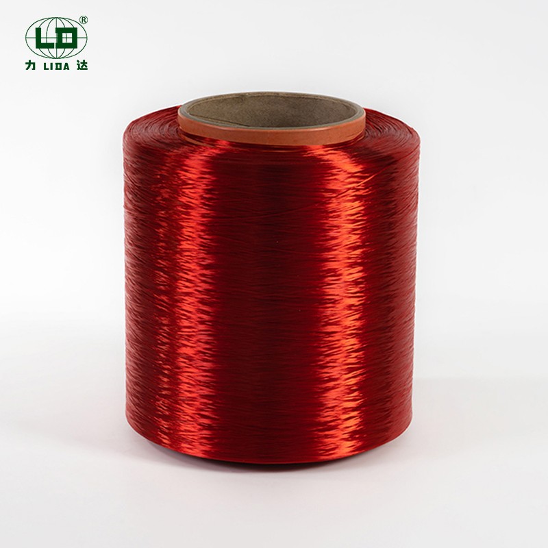 සම්පූර්ණ Brgiht Polyester Dope Dyed Filament නූල්